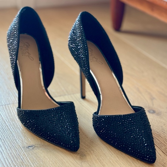 Badgley Mischka Jewel - Justise Black Embellished Pump - Size 9 - Picture 4 of 9